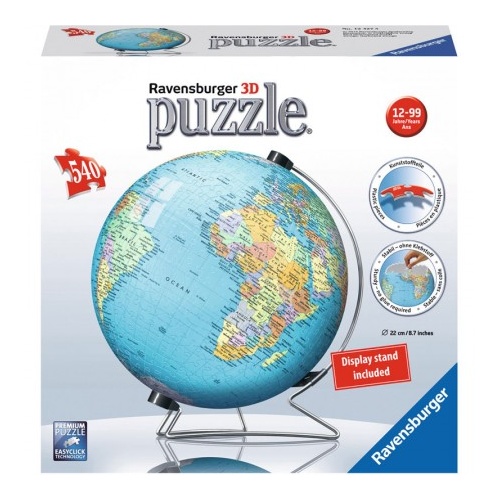 Ravensburger 3D 540pc World Globe Puzzle on stand