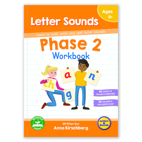Phase 2 Workbook - Phase 2 Letter Sounds - By Beanstalk Books - Ages 4+