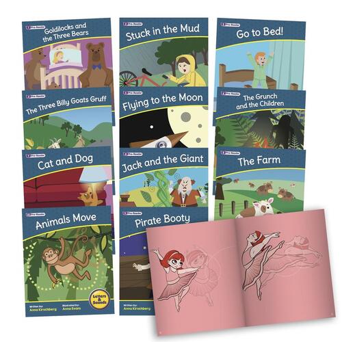 12 Decodable Readers Set 2 Phase 1 - Speaking and Listening -  Fiction Books - By Beanstalk Books