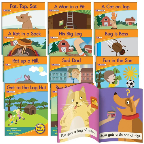 12 Decodable Readers Set 1 - Phase 2 - Letter Sound FICTION Books by Junior Learning