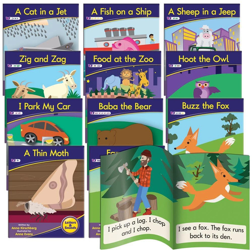 12 Decodable Readers - Set 1 - Phase 3 - Phonics FICTION Books by Junior Learning