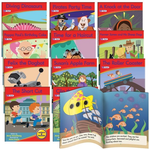 12 Decodable Readers - Set 1 - Phase 6 - Spelling - FICTION Books - By Junior Learning