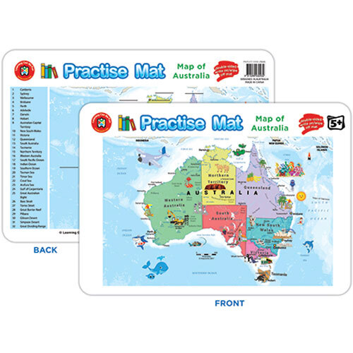 Map Of Australia Practise Mat - Learning Can Be Fun