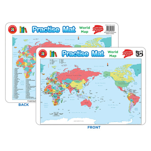 World Map Practise Mat - Learning Can Be Fun