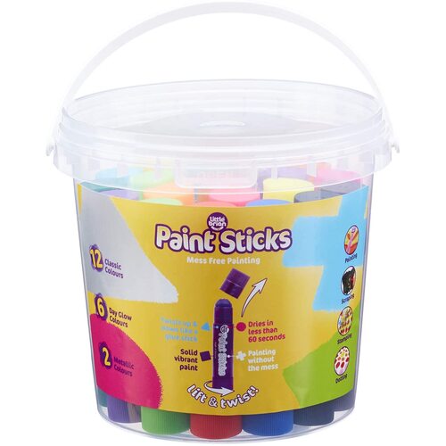 20 Pack of Mess Free Paint Sticks Bucket by Little Brian