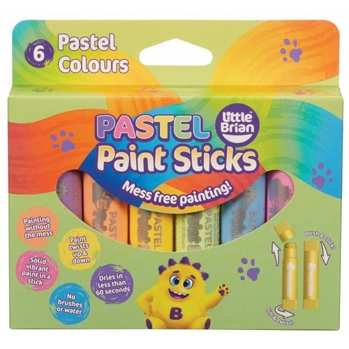 Little Brian Paint Sticks - Pastel 6pk