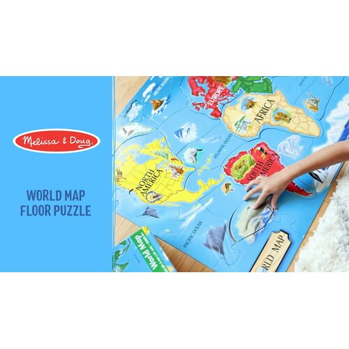 Melissa & Doug – World Map Floor Puzzle – 33 Pieces